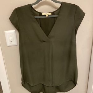 Stitch Fix Olive Green Cap Sleeve Work Blouse Size Small